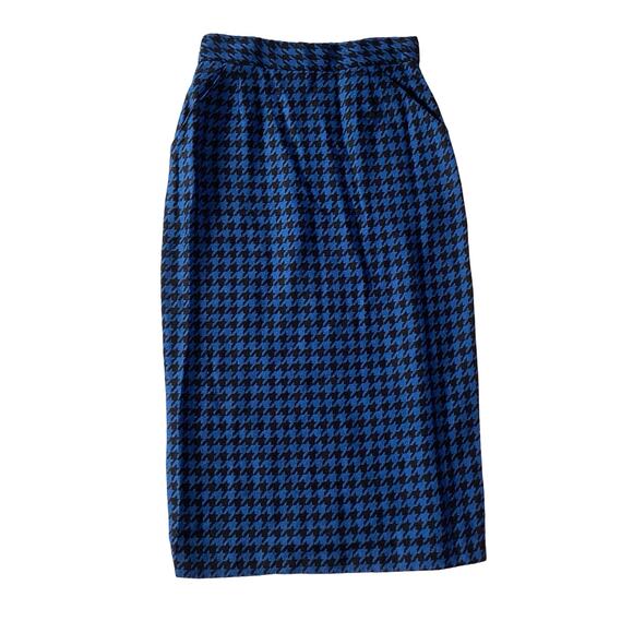 Long Houndstooth Pattern Pencil Skirt - Picture 1 of 6